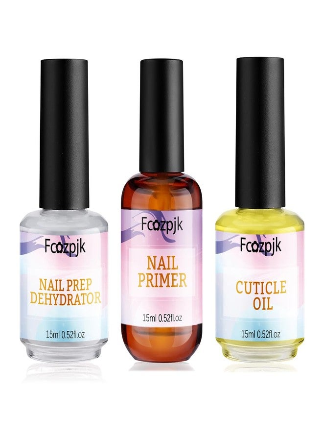 Fcozpjk Nail Dehydrator and Nail Primer with Cuticle Oil Set, Air Dry Bonding Primer for Acrylic Nails No Lift, Acid-free Prep Dehydrator, Natural Cuticle Oil for Nails, Manicure Accessories - Image 1